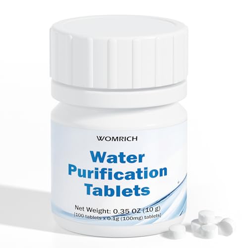 Water Purification Tablets (100 Count) - Water Tablets Purification for Survival, Emergencies, Camping, Boating, Hiking, Backpacking, RVs - Water Purifier Treatment Tablets for Safe Drinking Anywhere