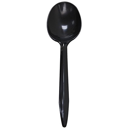 Karat U2002B 54 PP Medium-Weight Disposable Soup Spoon BlackPack of 1000