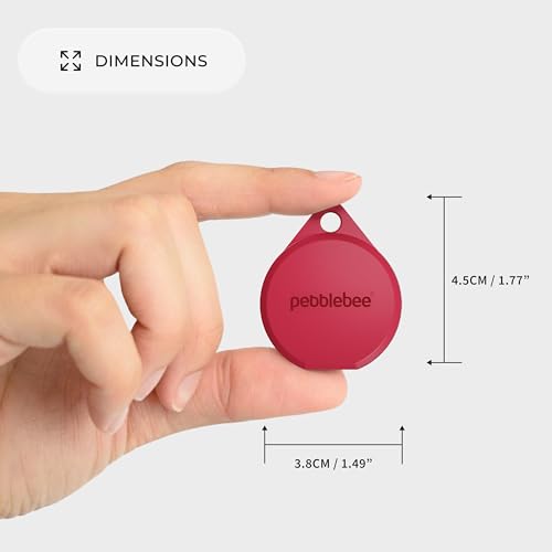 Image of Pebblebee Clip 5 | Rechargeable Bluetooth Tracker Tag for Keys | Alternative to Air Tag & Android Trackers | 130 dB Siren, Bright LED Strobe, 12-Month Battery, Alert Safety Mode | Hot Coral