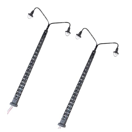 BELLIFFY 2pcs Model Garden Light Lamp Model Scene Decor Mini Garden Light Sand Table Mini Landscape Light Railroad Light Model Mini Simulation Light Model Stainless Steel Plus Abs