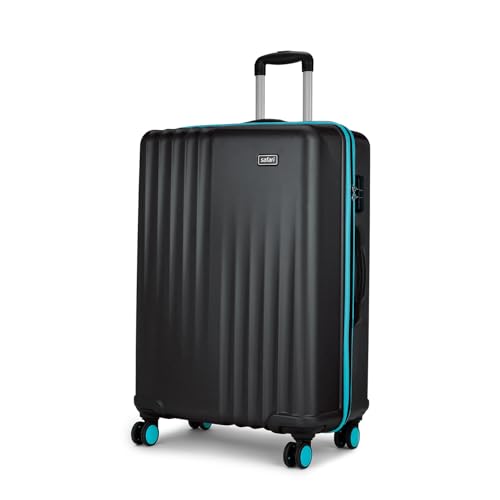 Image of Safari Citymiles 8 Wheels 79 Cm Large Size Trolley Bag Hard Case Polycarbonate 360 Degree Wheeling Check in Luggage, Antitheft Zipper, Travel Bag, Suitcase for Travel, Trolley Bags for Travel, Black