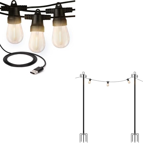 Brightech Bundle Ambience Pro USB Luces 24 Ft + 2 Polos