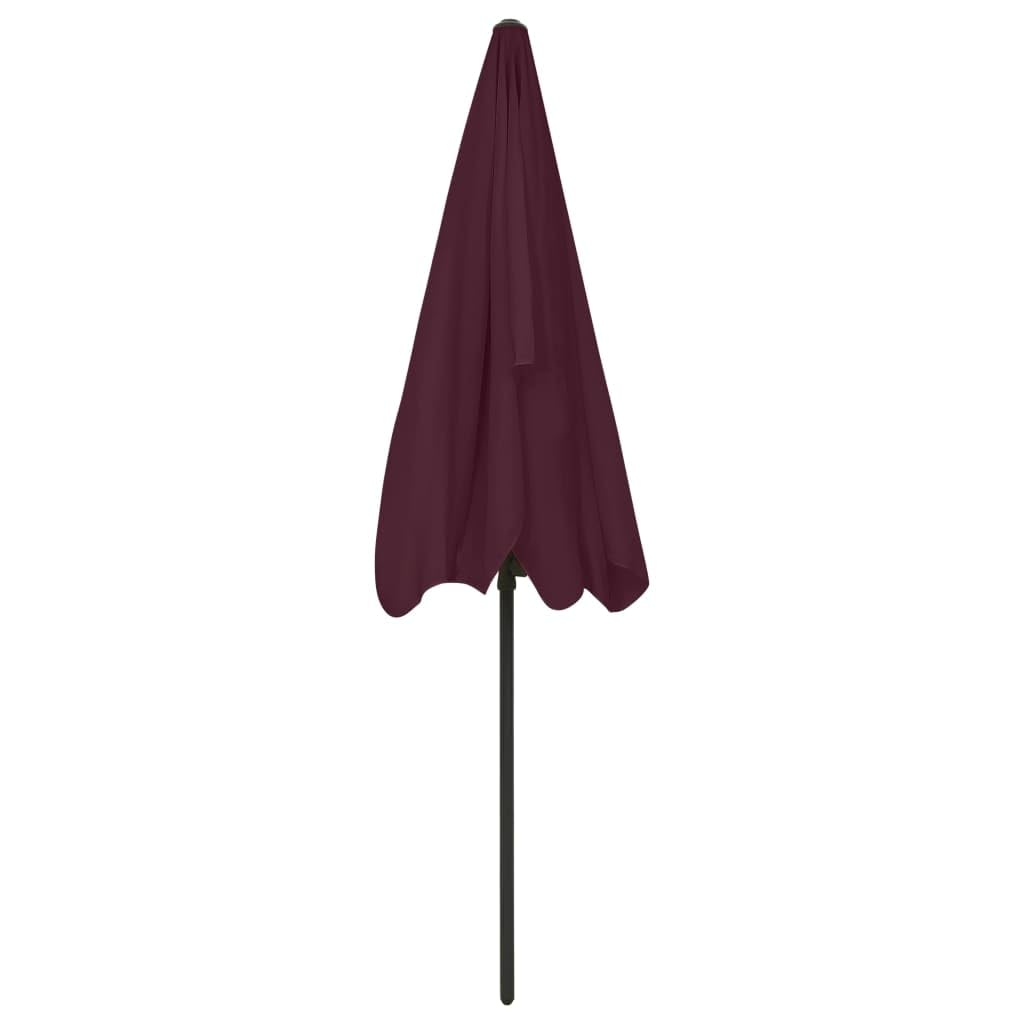Ombrellone da Spiaggia Rosso Bordò 200x125 cm con Protezione UV e Anti-Sbiadimento, Inclinabile e Regolabile in Altezza, Realizzato in Poliestere Resistente agli Agenti