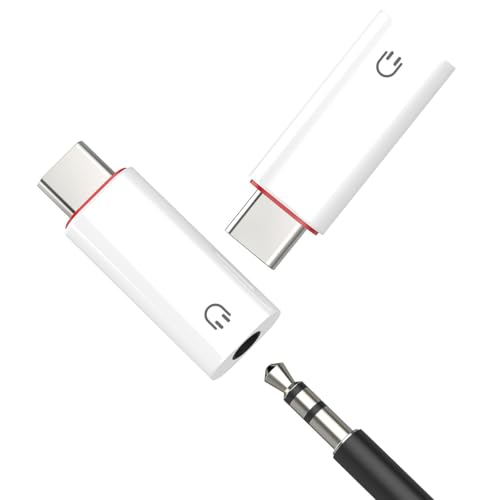 Image of Verilux 2Pcs Type C to 3.5 mm Adapter, HiFi DAC 3.5 mm Jack to Type C Connector, Plug and Play Stereo & Mic Support for Phones, Tablets, Laptops, Compact Portable C to 3.5 mm Audio Connector