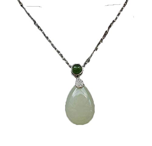 Jasper pendentif en jade de Hetian naturel, le cadeau symbolique idéal avec sa chaîne fine