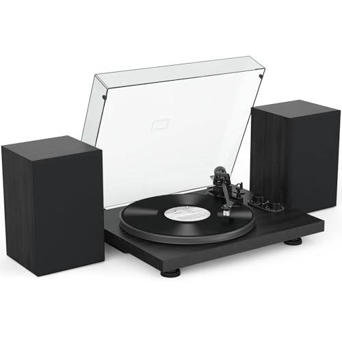 Udreamer Vinyl Record Player, Turntable with 40W Speakers, Bluetooth Input