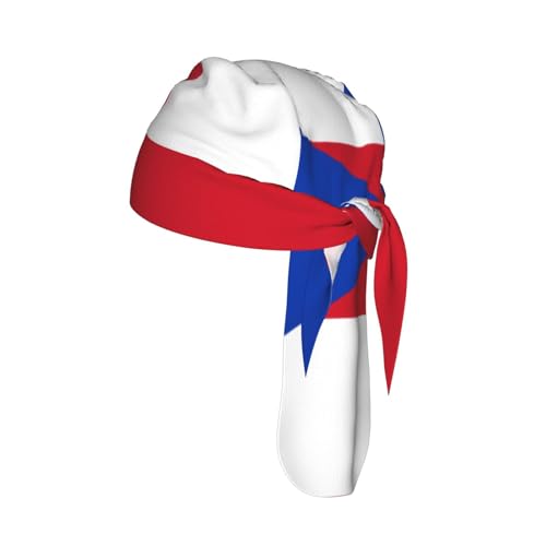 Do Rags Skull Cap Puerto Rican Flag Print Durags for Men Head Wraps Breathable Cooling Cycling Bandana Hip Hop Hat