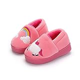 FedMois Chaussons Enfant Hiver Pantoufles Garçon Fille chaudes antidérapants, licorne, Taille 30/31 (Taille Fabricant 21)