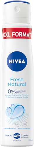 NIVEA Fresh Natural Deo Spray XXL, Deospray ohne Aluminium (ACH), antibakterielles Deodorant mit 48h Schutz und einzigartiger INFINIFRESH Formel (250 ml)