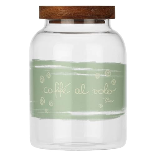 Barattolo: vetro Borosilicato;Tappo: acacia ,guarnizione in silicone