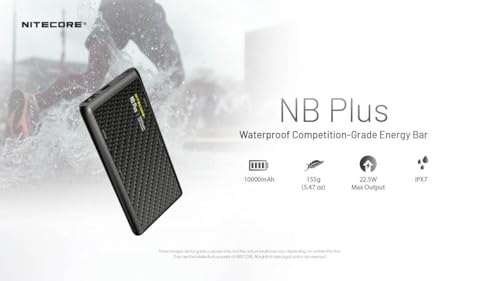 Image of Nitecore NB Plus 10,000mAh Power Bank, Ultra Lightweight and Slim USB-C and USB-A Ports for Phones, iPads and More Travel Ready Fast Charging 5V /3A QC PD