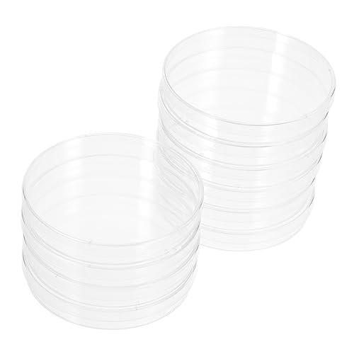 10pcs Square Petri Dish Cell Dish Agar Plates Borosilicate Petri Dishes Tissue Culture Plate Culture Tray Agar Dish Culture Holder with Lid Culture Holder Round Plastic Transparent COSMEVIVI