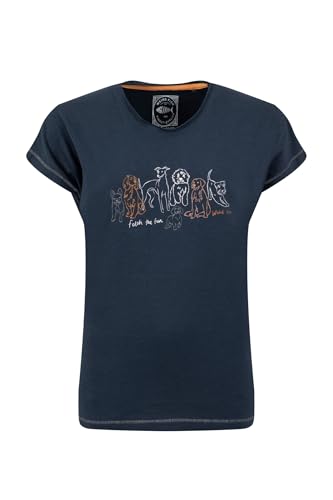 Weird Fish Fetch Front Print Graphic T-Shirt Navy Size 14