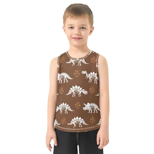 J JOYSAY Dinosaur Eggs Brown Boys Tank Top Sleeveless Muscle Shirts Quick Dry Active Sport Workout Kids T-Shirts 3-15T2