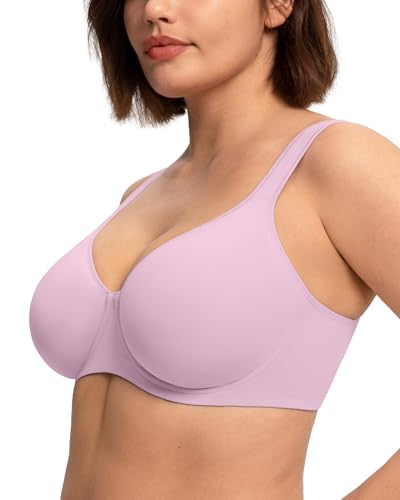 Image of HSIA Bras for Women Minimizer Full Coverage, Plus Size T Shirt Unlined Underwire Smooth Bra, Seamless Cups Joan Ultimate Soft