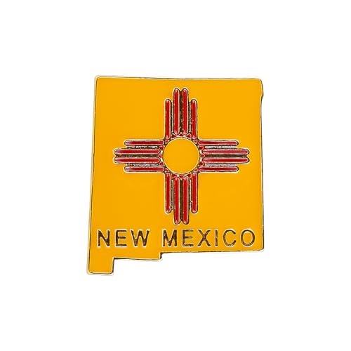 Image of State Shaped Map Lapel Metal Pin Enamel Brooch Keepsake Beautifully Designed for Backpack Hat