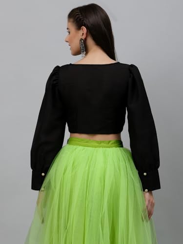 Image of studio rasa Chroma Button Down Shirt Style Blouse Crop Top for Women Girls Casual Party