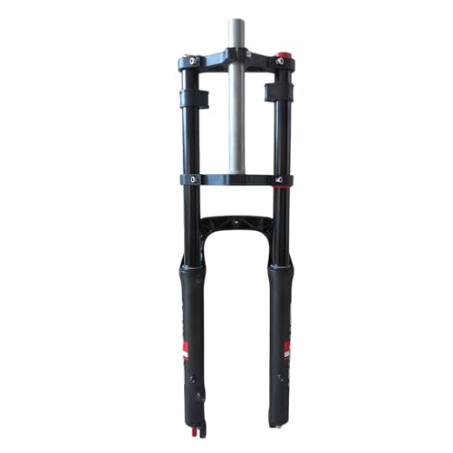 AUTES 26\"X4.0\" Bicycle Fork Air Suspension Fat Tire Bike Fork, Spacing Hub 135mm 1 1/8 Straight Tube MTB Manual Lockout 9mm QR Mountain Bike Electric Bike Front Forks(26\"×4\")