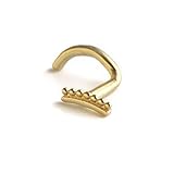 Gold Helix Earring, 18K Gold Plated Brass Indian Ear Piercing, Bar Piercing, Fits also Cartilage and...