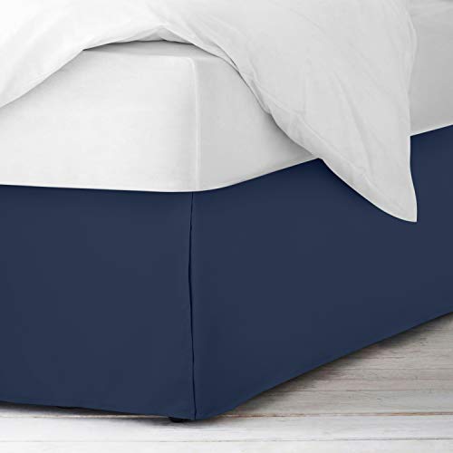 Nestl Navy Blue Bed Skirt Cal King Size - Cal King Bed Skirt 14 Inch Drop - Brushed Microfiber Bed Skirts - Hotel Quality Pleated Bed Skirt - Shrinkage & Fade Resistant #TOP1