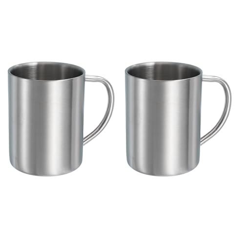 2 Piezas Tazas de Café Metálicas Doble Pared 414 ml miniatura 1
