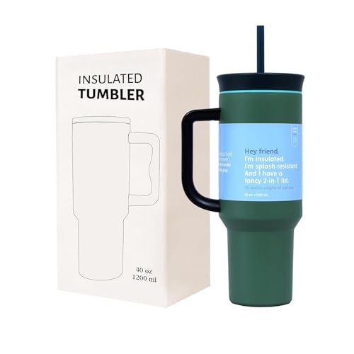 Image of Stainless Steel 1200 ml Vacuum Tumbler with Lid & Straw - Double‑Wall Insulated Cup for Travel, Gym & Office - Keeps Beverages Hot or Cold - 1.2 L Capacity (Russian Green)