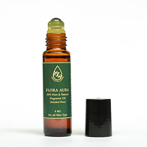 Image of ABSOLUTE & ATTAR 100% Natural Fragrance /Scent Kannauj Attars Rollerball-Roll On Perfume - 8ml (Flora Aura)