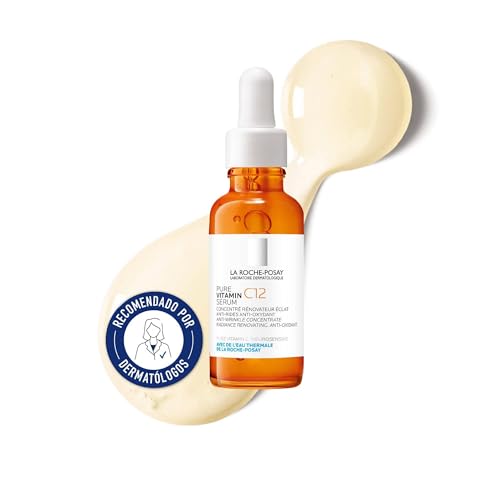 La Roche Posay, Pure Vitamin C12 Sérum Antiedad con Vitamina C, Corrige Arrugas, Ilumina y Alisa la Piel, Antioxidante, Renovación Celular, Para Todo Tipo de Pieles, 30ml
