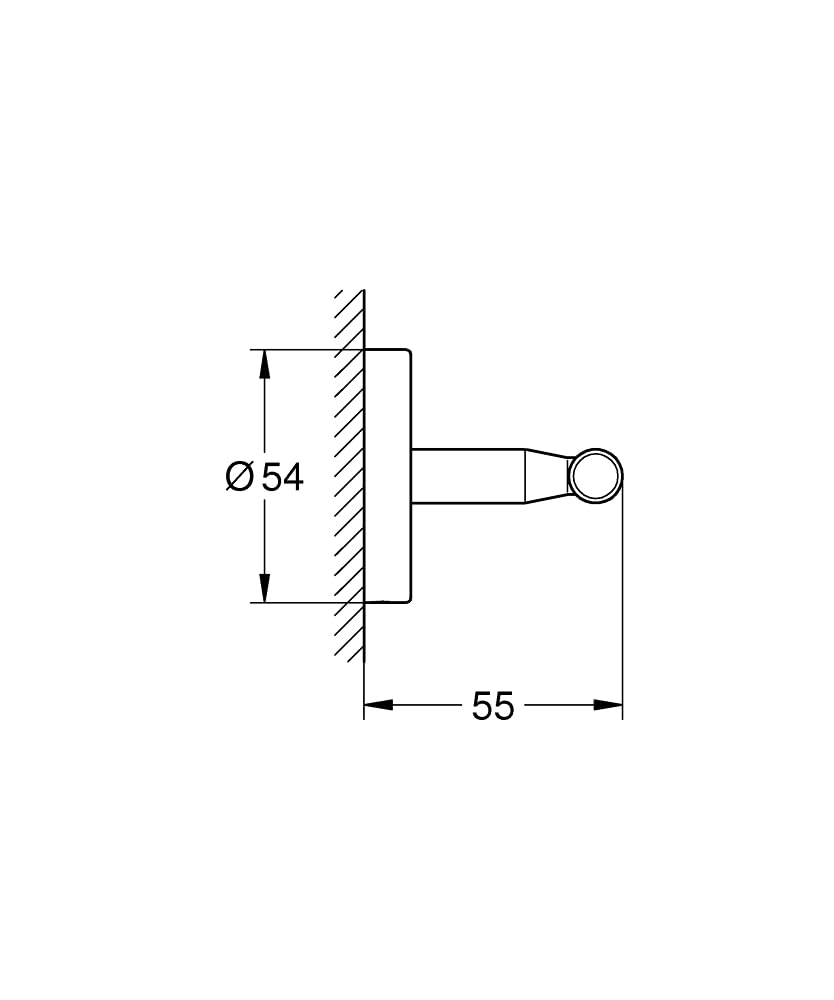 Grohe Start Cosmopolitan QuickFix - Colgador de baño individual, cromo, para pegar (pegamento QuickGlue A1) o atornillar, ref. 41168000
