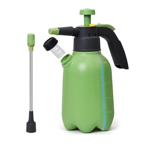 Pulverizador a Presion 2L, Pulverizador Plantas con Indicador de Nivel de Agua y Vaso Medidor, Fumigadora para Regar y Cuidar Las Plantas, Boquilla Ajustable, Verde Menta