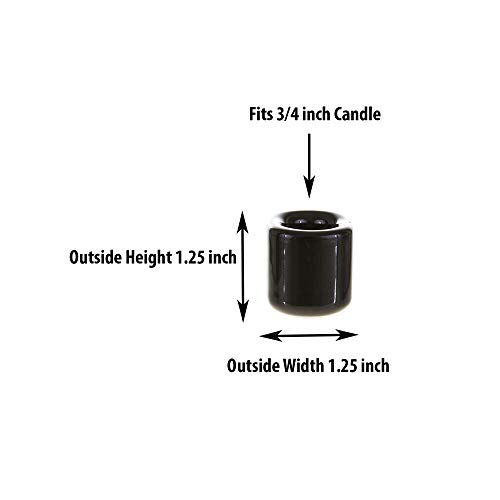 Mega Candles 10 Pcs 3/4 Inch Diameter Black Ceramic Chime Ritual Spell Candle Holders, Great For Casting Chimes, Rituals, Spells, Vigil, Witchcraft, Wiccan Supplies & More #TOP4