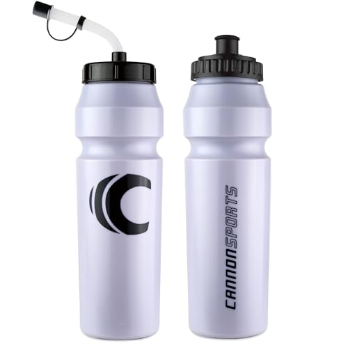 Image of Cannon Sports 1 Liter Sports Water Bottle, BPA-Free, 34 Oz Capacity, Large Mouth, 2 lids (Straw and Squeeze), Great For Helmet Sports Such As Hockey, Lacrosse, Football, Boxing (Lavender)