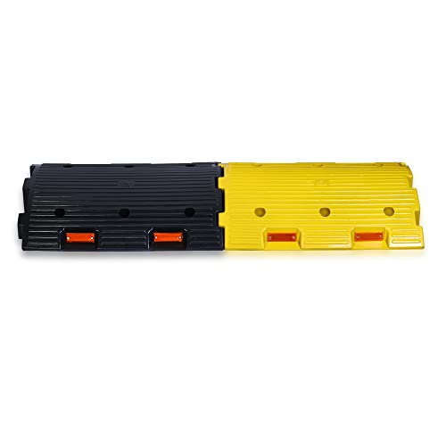 Image of ABS INDUSTRY Safety Speed Breaker 75mm PVC Road Hump Pack Of 1 Meter (1 Black and 1 Yellow Breakers)