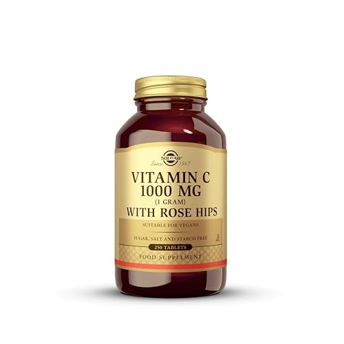 Solgar Vitamin C 1000 mg with Rose Hips, 250 Tablets - Antioxidant & Immune Support - Overall Health - Supports Healthy Skin & Joints - Non-GMO, Vegan and Kosher - 250 Servings