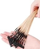 6D Hair Extensions Human Hair 1nd Generation No-Trace 6d Hair Extension Machine Kit - 100% 6D Real Human Hair for Women Girls 1 Rows of 10 Bundles