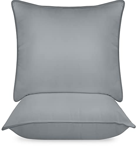 Utopia Bedding Almohadas (2 Unidades), 65 x 65 cm Almohadas de Primera, Fibra Hueca Virgen Siliconada, Almohadas Suave de Fácil Cuidado (Gris)