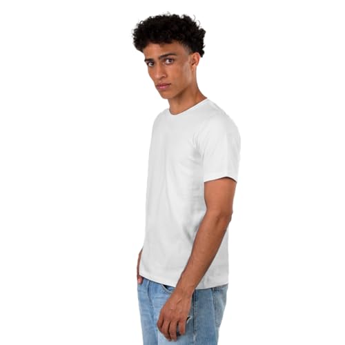 Kit 2 Camisetas Slim Fit de Algodão Egípcio para Homens (2 Brancos, G)