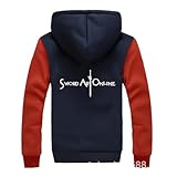 GO2COSY Anime Sword Art Online Thicken Jacket Kirito Hooded Hoodie Winter Warm Coat Sweatshirt