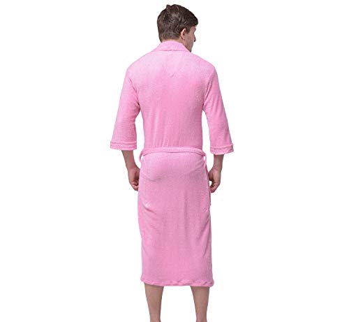 Image of Men's /Women Bath Robe | Full Sleeve Cotton Bathrobe | Soft, Light, Compact & Highly Water Absorbent - Suitable for Birthday /Anniversary /Diwali /Couple /wedding Gift | 250 GSM |Pink