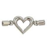 [ROQUE] ボディピアス キャッチ 16G 14G ぷっくりハートフレーム ジョイントパーツ(1個売り) 14G シルバー