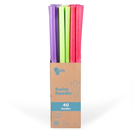 In The Swim 40-Pack 2-Inch Diameter Standard Pool Noodles - 3 Jewel Colors