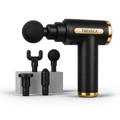 Image of Smart Recovery Massage Gun for Deep Tissue Muscle Relaxation & Post Workout Recovery | Portable Percussion Massager with 4 Massage Heads & Multiple Speed Levels