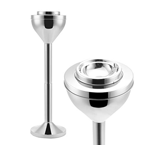 Anfrere Standing Ashtray Outdoor for Patio, Large & Tall Outside Ashtrays for Cigarette Butt Receptacle Disposal, Commercial Metal Smokers Cigar Ash Tray Container with Lid, B01CH