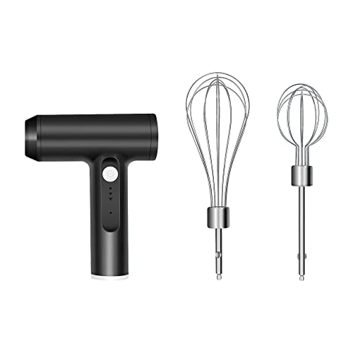 Mcbazel ハンドミキサー 小型サイズ泡立て器 コードレス 3段階スピード調節 調味料 ジャム ねり粉 栄養補助食品 ミルクセーキ たまご クリーム 卵 バター等々食材対応 お菓子作り 多機能で軽量-ブラック