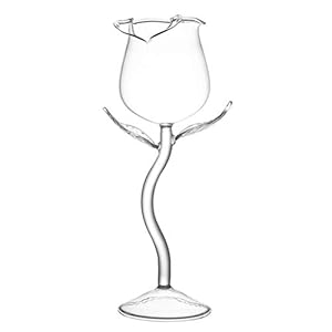 BOBEINI hanger, Fancy Red Wine Goblet Wine Cocktail Glasses 100ml Rose Flower Shape Wine Glass P