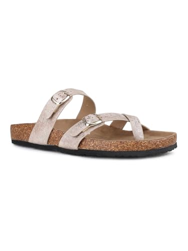 Image of Inc.5 womens Womens Beige Casual Solid One Toe Flat Slip-on Sandals Sandal