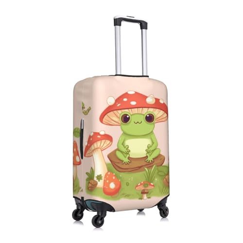 Cute Frogs And Mushrooms Travel Luggage Cover Elastic Washable Suitcase Protectors Anti-Scratch Suitcase Covers Luggage Protector Fits 18-32 Inch Suitcases3