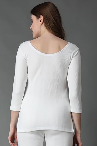 Image of Wearslim Women's Winter Warmer Thermal Vest 3 /4 Sleeves Ultra Soft Scoop Neck Winter Inner Wear Top Johns Underwear