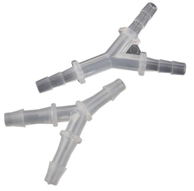 10 sztuk 2.4/3.2/3.5/3.8/4/4.5/4.8/6.4mm trójniki typu Y złącza PP plastikowe Pagoda stawy akwarium armatura pompa powietrza złącze węża równe Dia(4mm Flat Mouth)