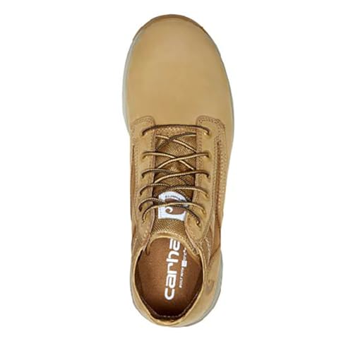 Image of Carhartt Force Lightweight Sneaker Boots - Full-Grain Leather, Soft Round Toe, Slip-Resistant with FastDry Technology, Wheat Nubuck - 10.5 W